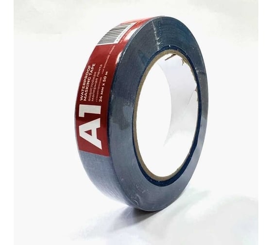 Водостойкая малярная лента A1 WATERPROOF MASKING TAPE синяя, 24 мм, 50 м WP-MT-2450