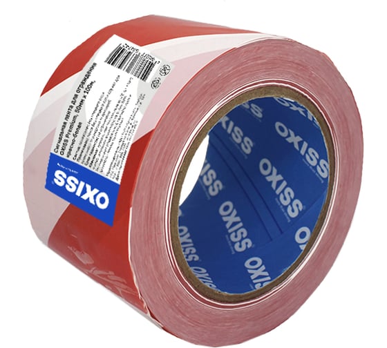 Сигнальная лента для ограждения Oxiss 50/100 бело-красная 4630025427047 1