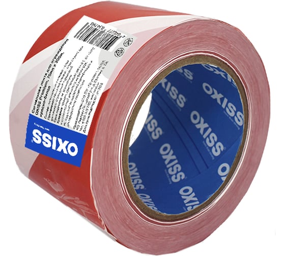 Сигнальная лента для ограждения Oxiss Premium 75мм х 200м, красно-белая 4640277634766 1