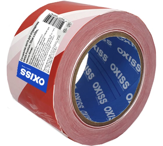 Сигнальная лента для ограждения Oxiss Premium 50мм х 200м, красно-белая 4640277634759 1