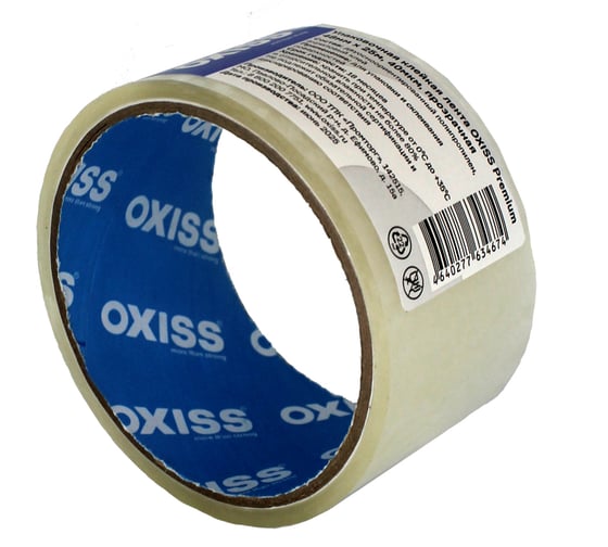 Упаковочная клейкая лента Oxiss Premium 48мм х 25м, 40мкм, прозрачная 4640277634674 1