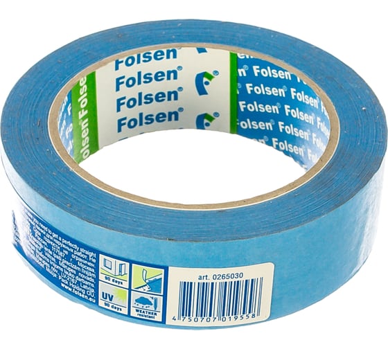 Малярная лента для особо точных линий FOLSEN 30 мм х 50 м 0265030