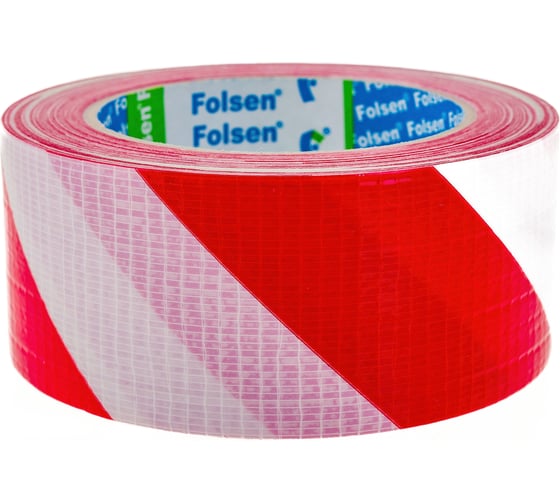 Сигнальная влагостойкая тканевая лента Folsen 50 мм x 33 м бело-красная 051085033