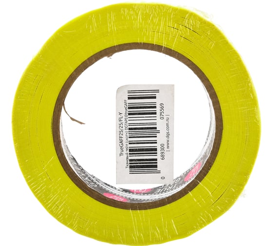 Клейкая лента DGTAPE TrueGaff - Гаффа тейп 25мм/25м - Желтый TrueGAFF25/25/FL-Y