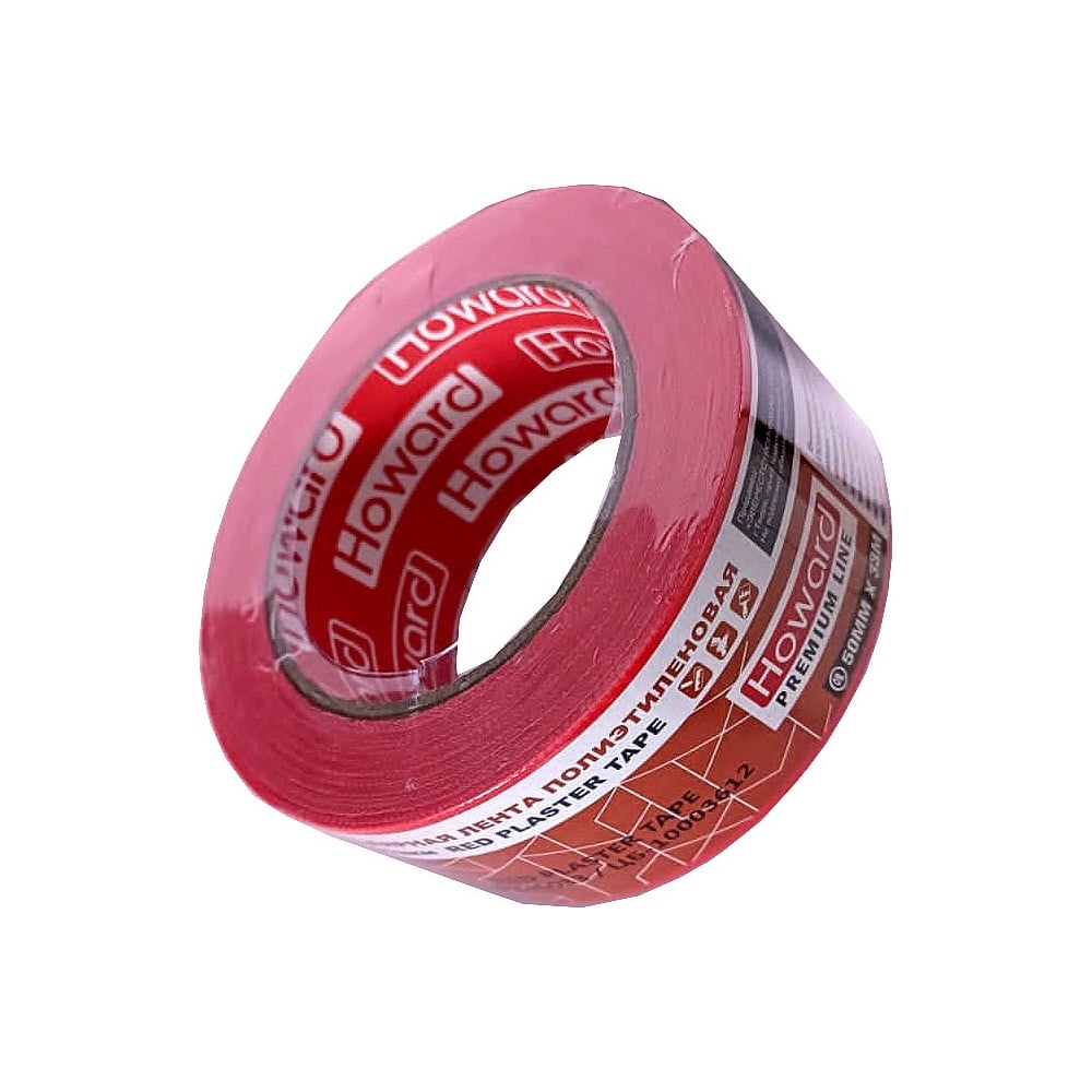 Полиэтиленовая малярная лента HOWARD PE Red plaster 150 мкм, 50 мм, 33 ...