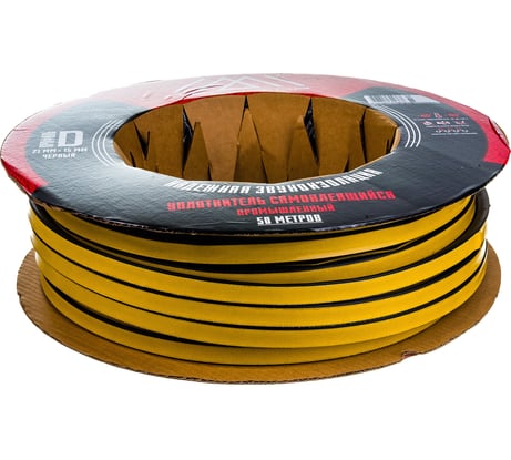 УПЛОТНИТЕЛЬ (D; 21х15 мм; черный; бухта; 50 м) TECH-TOP 205996