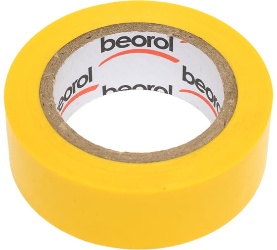 Изолента BEOROL ПВХ, 19 мм, 10 м, желтая 245320