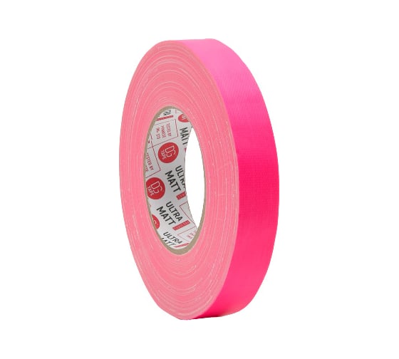 Клейкая лента DGTAPE ultraMATT - Гаффа тейп 25мм/50м - Розовый (светится в ультрафиолете) UMF25/50/P