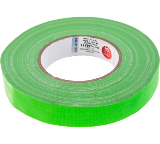 Клейкая лента DGTAPE ultraMATT - Гаффа тейп 25мм/50м - Зеленый (светится в ультрафиолете) UMF25/50/G