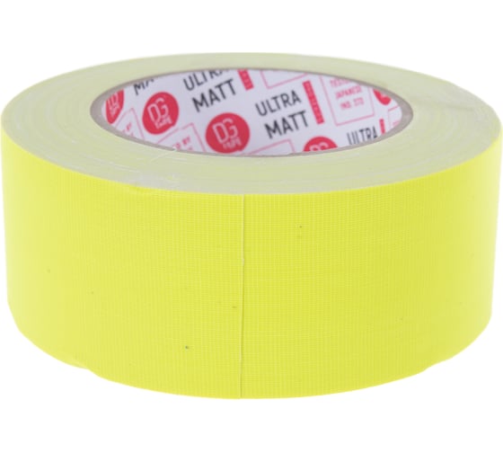 Клейкая лента DGTAPE ultraMATT - Гаффа тейп 50мм/25м - Желтый (светится в ультрафиолете) UMF50/25/Y