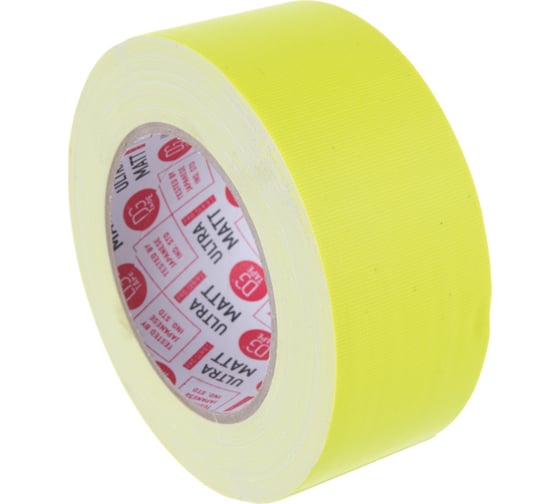 Клейкая лента DGTAPE ultraMATT - Гаффа тейп 50мм/25м - Желтый (светится в ультрафиолете) UMF50/25/Y