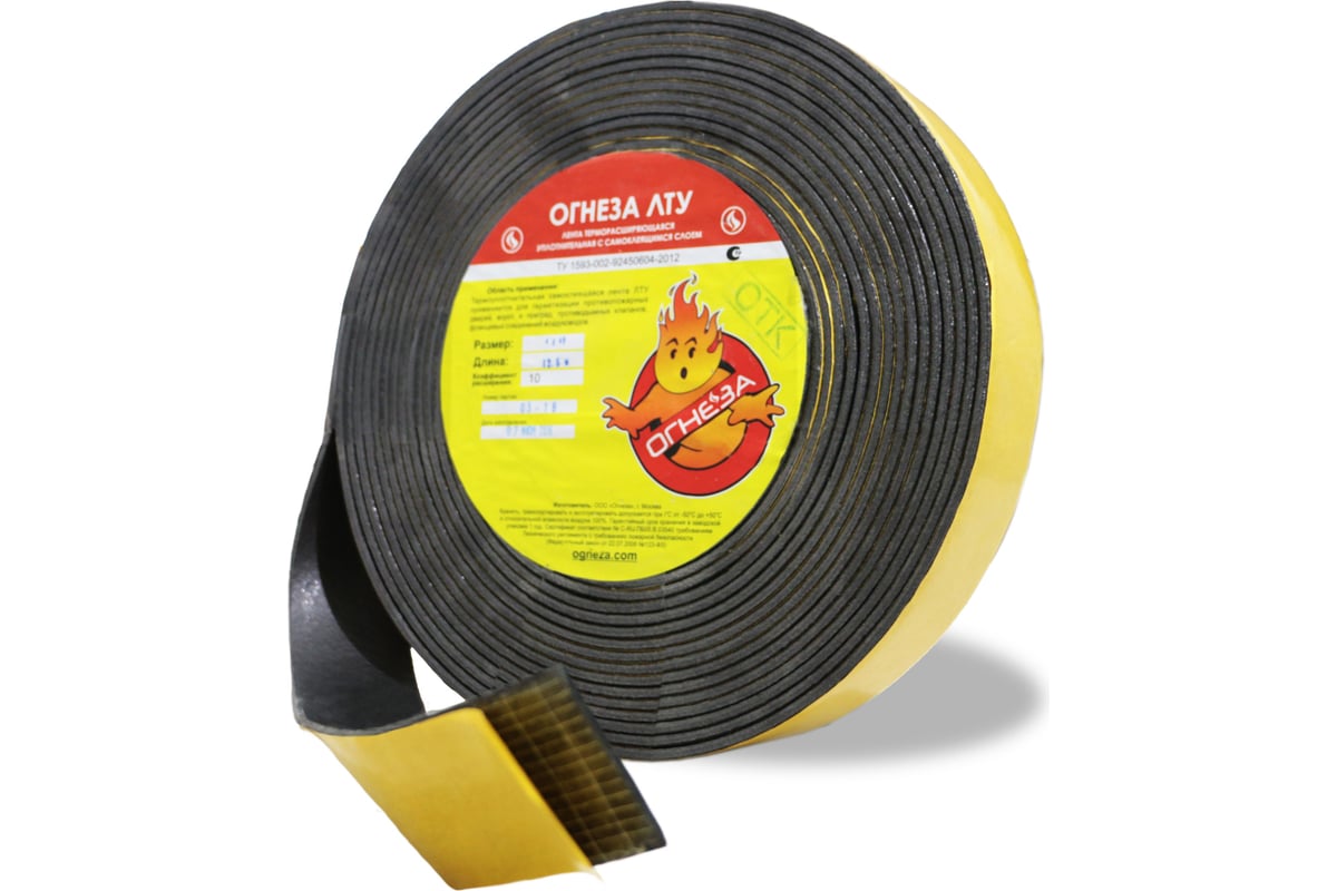 Термоуплотнительная лента Огнеза ЛТУ 4х45 мм, рулон 25 пог.м. 105106 в ...