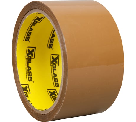 Лента клейкая коричневая упаковочная XGLASS 50мм х 41м, 43мкм, 160092