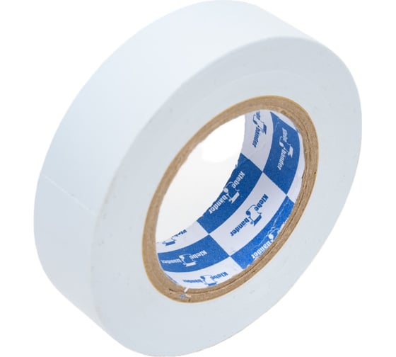Изолента Klebebander ПВХ, 19 мм х 20 м, 130 мкм, 4 Кв, белая 122306