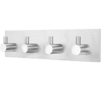 Крючки самоклеящиеся универсальные LAIMA Home, 18x4,5 см, на планке, сталь, серебристые, 4 шт. 608787