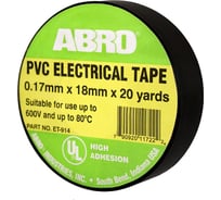 Термостойкая изолента ABRO INDUSTRIES INC 18 мм х 18.3 м, черная ET-914