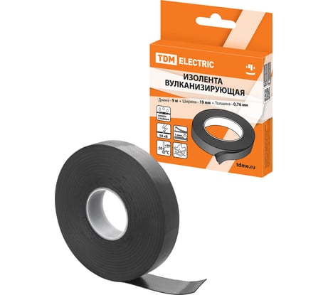 Изолента вулканизирующая TDM ELECTRIC 19 мм 9 метров (до 10 кВ) SQ0526-0604
