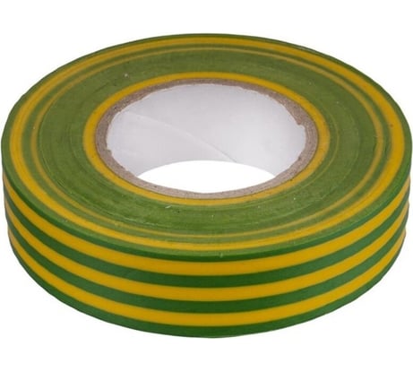 Лента изоляционная РемоКолор ПВХ, жёлто-зелёная, 19 мм, 20 м, толщина 130 мкм 49-9-026