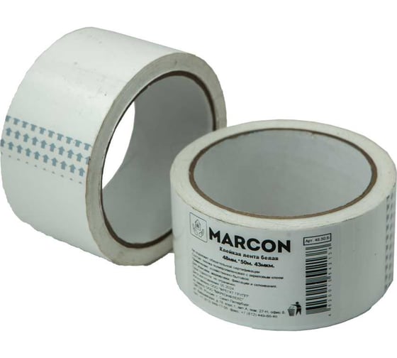 Клейкая лента MARCON белая, 50 метров 48.50.Б