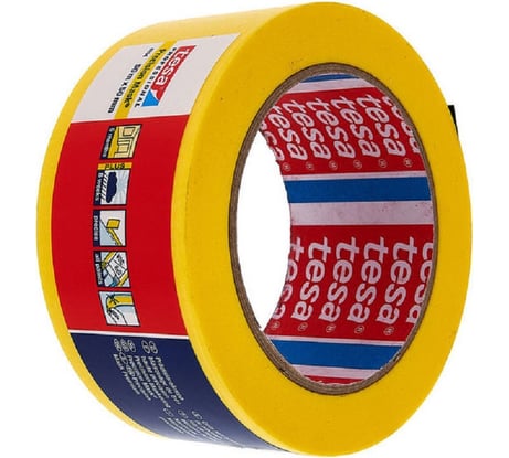 Малярная лента TESA желтая, Четкий край 50м х 50мм, 6 мес. 04334-00004-00