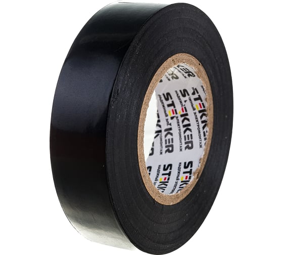 Изоляционная лента STEKKER INTP01319-20, 0,13х19 мм, 20 м, черная 32839