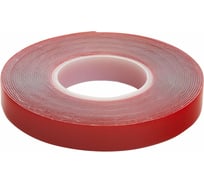 Акриловая двусторонняя клейкая лента STEKKER 0,8х12 мм, длина 5 м, прозрачный, красная подложка 39145