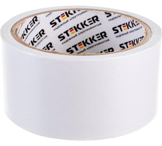 Двусторонняя клейкая лента на полипропиленовой основе STEKKER 48 мм, 10 м, прозрачный 39147