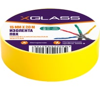 Изолента XGLASS 15 мм, 20 м желтая 160146