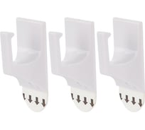 Самоклеящиеся крючки Park ABS-пластик, 2.5х4.5 см, 3 шт. 008079