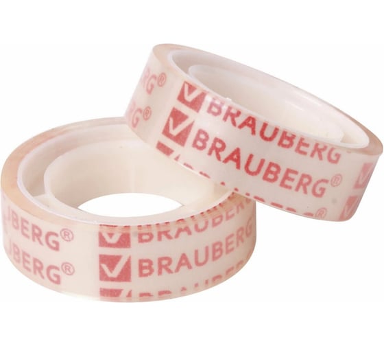 Канцелярская клейкая лента BRAUBERG 12 мм х 10 м, 12 шт., прозрачная 223122