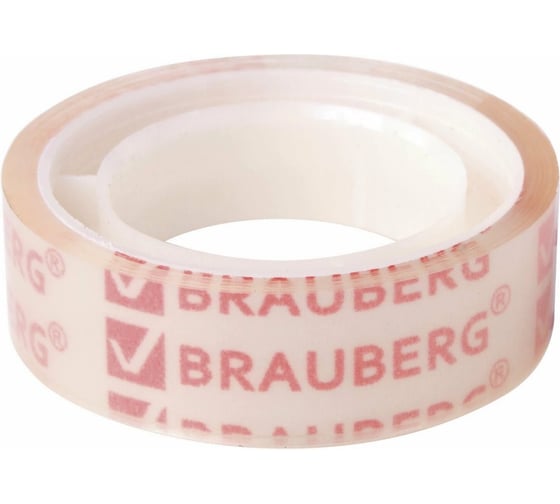 Канцелярская клейкая лента BRAUBERG 12 мм х 10 м, 12 шт., прозрачная 223122