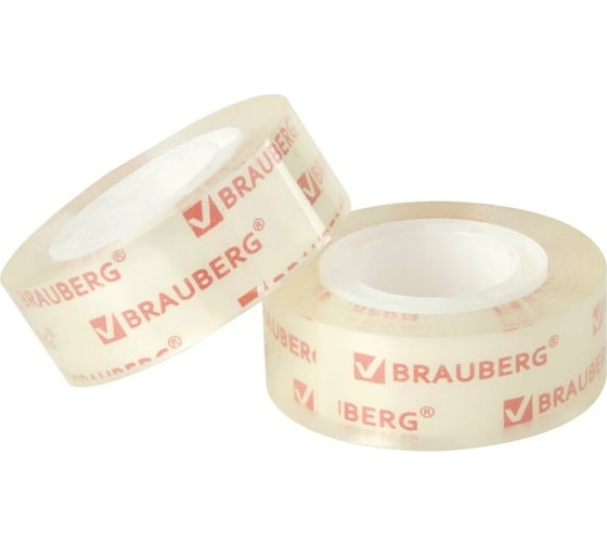 Клейкая лента BRAUBERG КРИСТАЛЬНАЯ 19 мм х 33 м, 2 шт. европодвес 227261