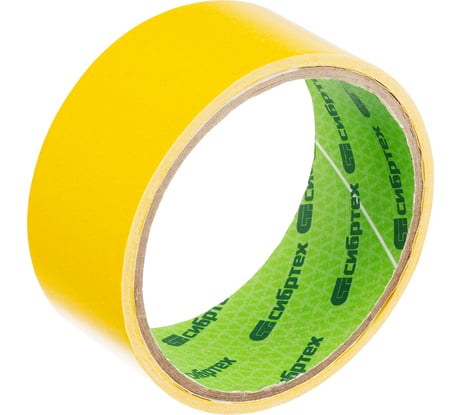 Клейкая двусторонняя лента СИБРТЕХ 38 мм х 5 м, на полипропиленовой основе 88712