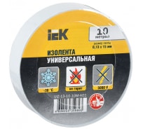 Изолента IEK 0,13х15 мм белая 10 метров UIZ-13-10-10M-K01