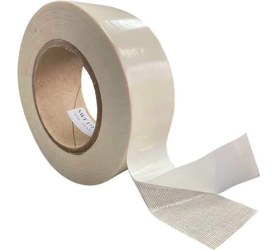 Двусторонняя липкая лента SV TAPES NWT T7T 48 мм, 25 м на хлопчатобумажной основе с каучуковым клеем белого цвета NWTT7T50021