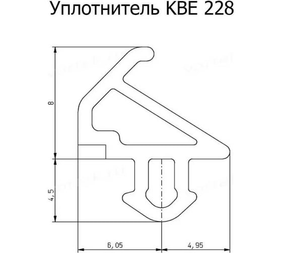 Уплотнитель для окон и дверей KOMFORT москитные системы KBE 228 ПВХ усиленный черный EPDM 5 м УПЧ01189