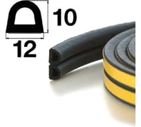 Уплотнитель самоклеящийся APECS D-12x10-BL (260м) 31034