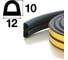 Уплотнитель самоклеящийся APECS D-12x10-BL (260м) 31034 1