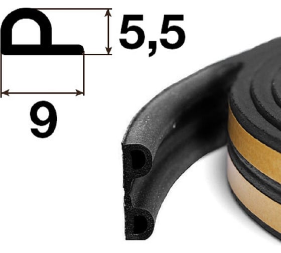 Уплотнитель самоклеящийся APECS P-9x5,5-BL (100м) 29117