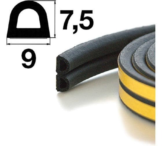 Уплотнитель самоклеящийся APECS D-9x7,5-BL (100м) 29110