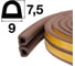 Уплотнитель самоклеящийся APECS D-9x7,5-BR (100м) 31024 1