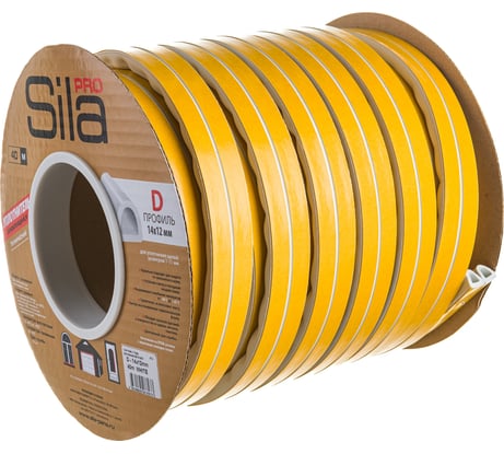 Самоклеящийся уплотнитель Sila pro D40м, 14х12мм, белый, SD-55C (S) SD-55C