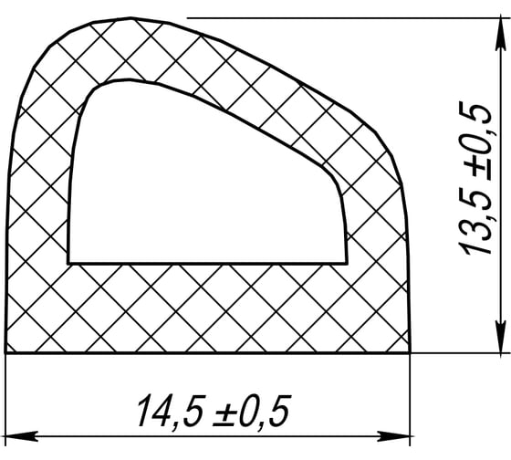 Уплотнитель самоклеящийся FUARO ADH/D-14,5x13,5mm 031, BLACK черный 100 m 49209