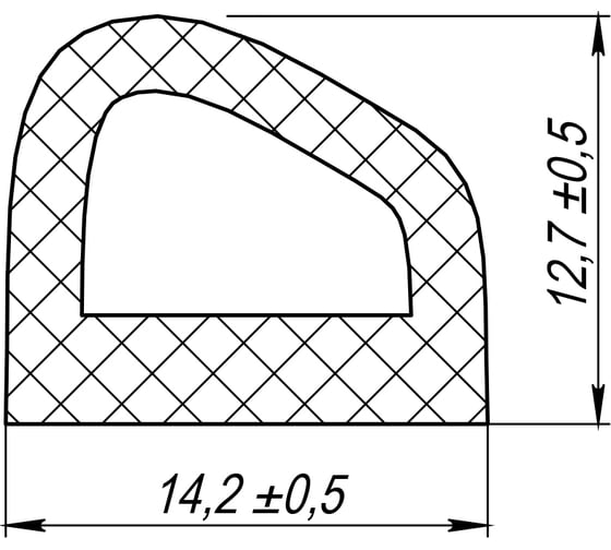 Уплотнитель самоклеящийся FUARO ADH/D-14,2x12,7mm 127, BLACK черный 120 m 49207