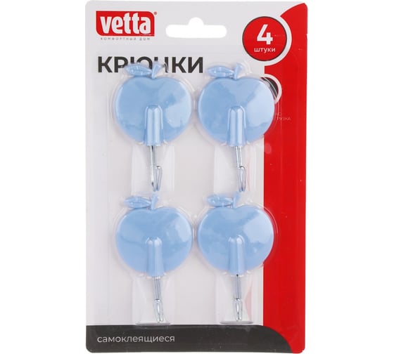 Крючки самоклеящиеся на блистере VETTA 4 шт. WF-005 440-037