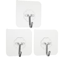 Крючки самоклеящиеся VETTA 6x6 см, 3 штуки в комплекте, ПВХ 440-350