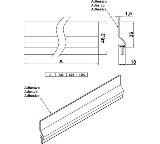 Утеплитель для двери Amig позолоч. 2-820x46 ORO
