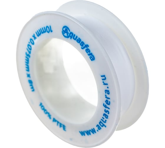 Лента Aquasfera ФУМ катушка 10мм х 0,075мм х 8м PTFE вода 6020 6020-01 008-0543