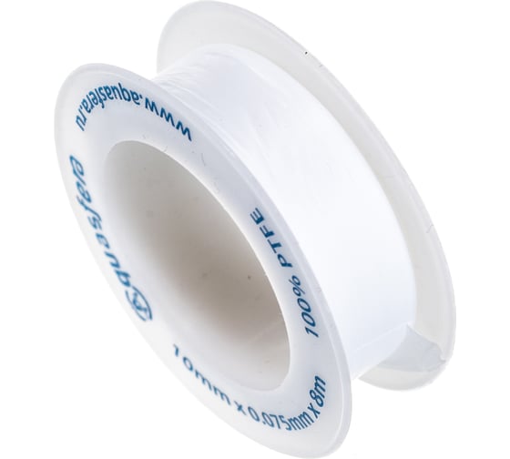 Лента Aquasfera ФУМ катушка 10мм х 0,075мм х 8м PTFE вода 6020 6020-01 008-0543
