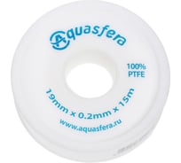 Лента Aquasfera ФУМ катушка 19мм х 0,2мм х 15м PTFE вода 6020 6020-04 008-0548